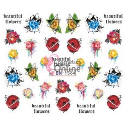 Stickere cu Apa pentru unghii cod BN1564 Flori